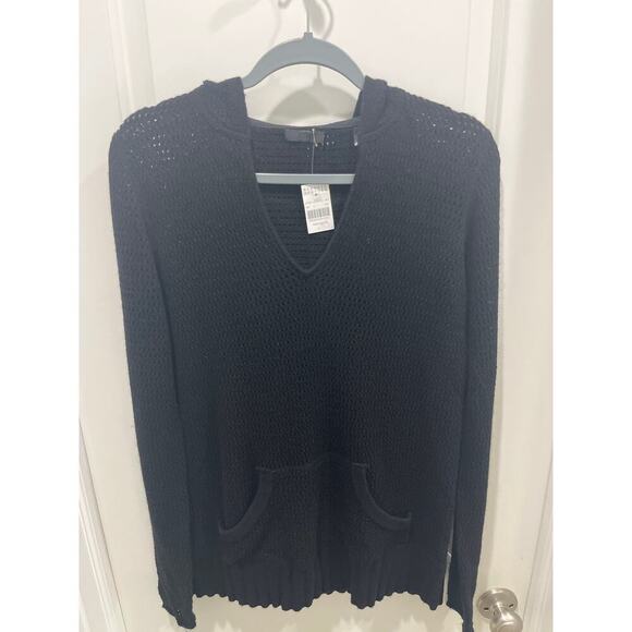 ATM Anthony Thomas Melillo Black Wool Cashmere Hoodie Sweater Women's Sz S - Picture 2 of 8